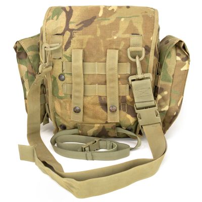 British Army Multi-Cam Gas Mask Bag with Molle Straps