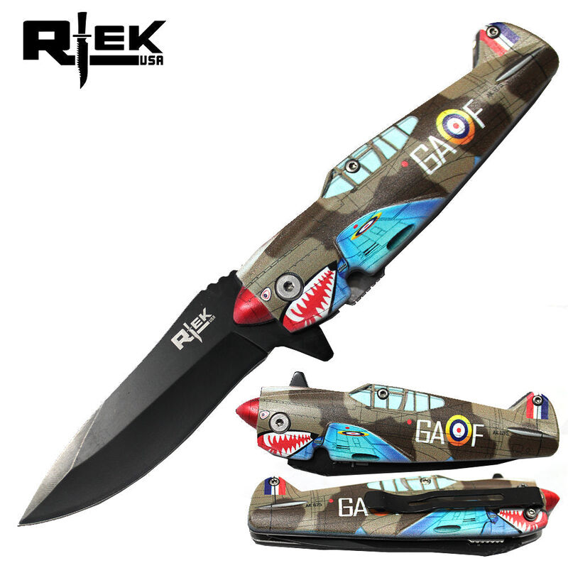 4.5" Rtek Fighter Plane Handle Assist-Open Folding Knife image number 0