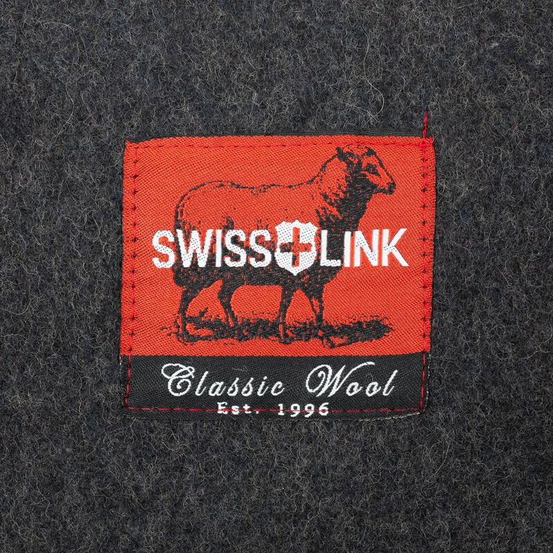 Charcoal Grey Classic Wool Blanket, Swiss Link image number 4