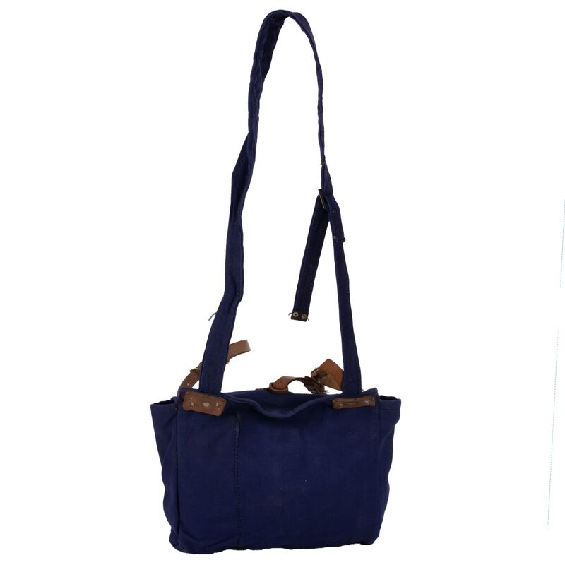 Romanian Navy Blue Shoulder Bag with Leather Straps, , large image number 2