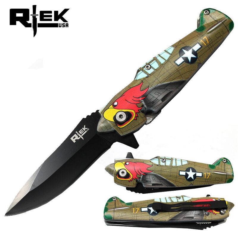 4.5" Rtek Fighter Plane Handle Assist-Open Folding Knife image number 0