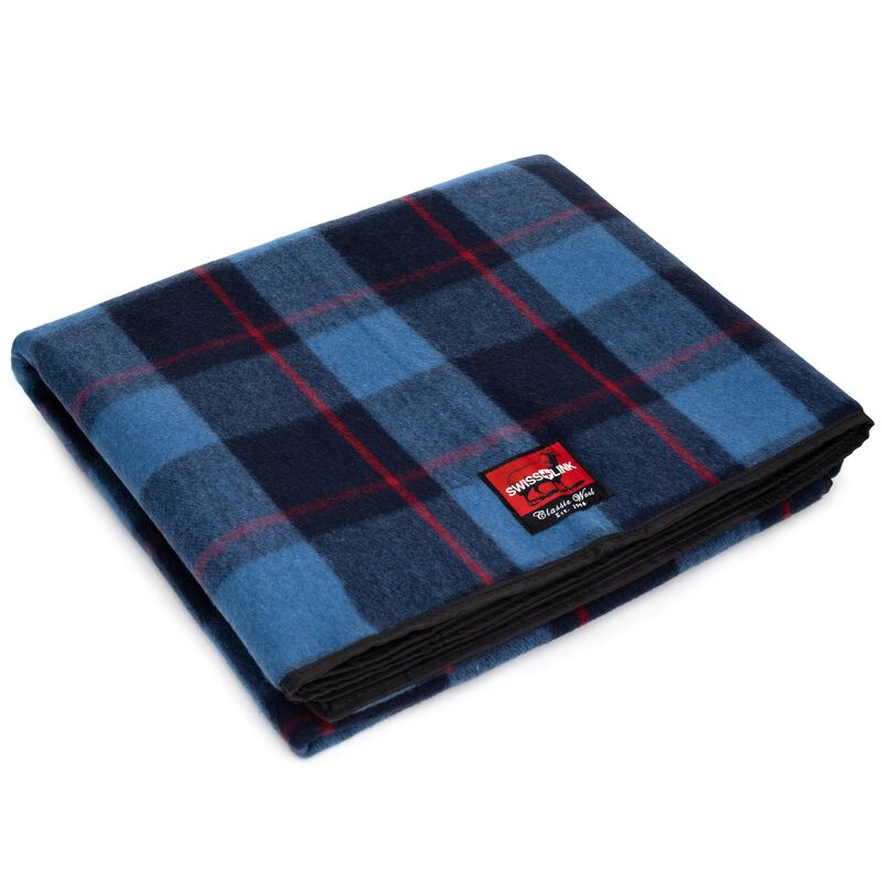 Classic Wool Picnic Blanket Plaid Sky Blue, , large image number 0