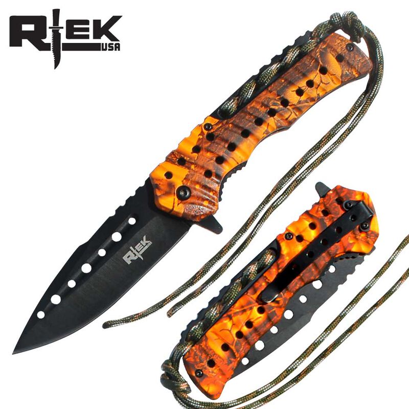 4.5" Rtek Asst. Pocket Knife | Orange Camo image number 0