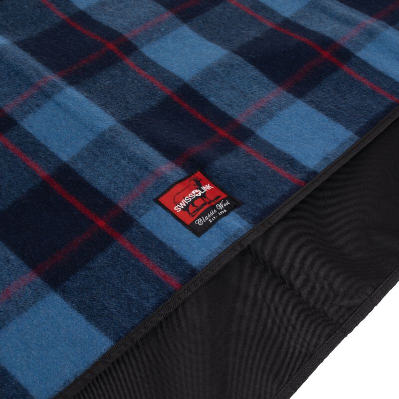 Classic Wool Picnic Blanket Plaid Sky Blue, , large image number 2