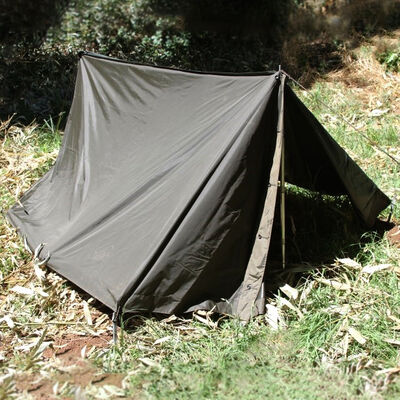 Austrian Shelter Half | Complete Set w/ Bag, 4 Poles, 4 Stakes, , large