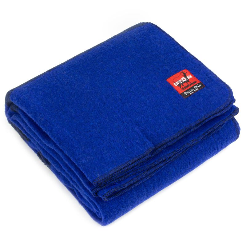 Royal Blue Classic Wool Blanket, , large image number 1