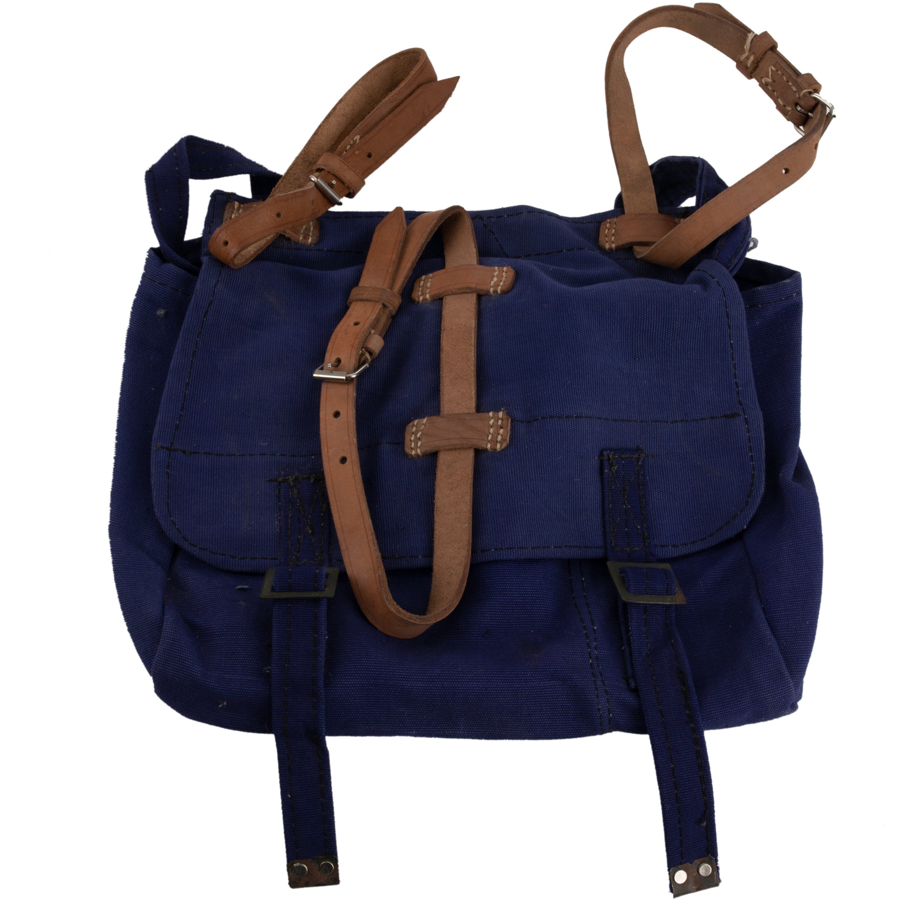 Buy Romanian Navy Blue Shoulder Bag with Leather Straps for USD 34.99 Swisslink
